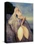 Beautiful Fashionable Mermaid Sitting On A Rock By The Sea-George Mayer-Stretched Canvas