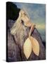 Beautiful Fashionable Mermaid Sitting On A Rock By The Sea-George Mayer-Stretched Canvas