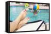 Beautiful Feet and Toes by the Swimming Pool-yobro-Framed Stretched Canvas