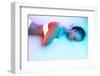 Beautiful Female Body in the Milk Bath with Soft Glowing in Blue-Pink Neon Light-master1305-Framed Photographic Print