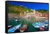 Beautiful Fishing Village of Vernazza in the Cinque Terre, Italy-aletheia97-Framed Stretched Canvas