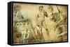 Beautiful Florence -Artistic Collage-Maugli-l-Framed Stretched Canvas