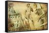 Beautiful Florence -Artistic Collage-Maugli-l-Framed Stretched Canvas