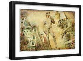 Beautiful Florence -Artistic Collage-Maugli-l-Framed Premium Giclee Print