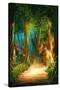 Beautiful Forest Path in Morning,Illustration Painting-Tithi Luadthong-Stretched Canvas