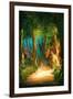 Beautiful Forest Path in Morning,Illustration Painting-Tithi Luadthong-Framed Art Print