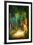 Beautiful Forest Path in Morning,Illustration Painting-Tithi Luadthong-Framed Art Print