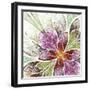 Beautiful Fractal Flower in Beige, Green and Violet-velirina-Framed Art Print
