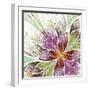 Beautiful Fractal Flower in Beige, Green and Violet-velirina-Framed Art Print