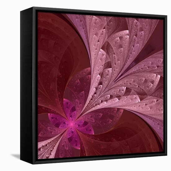 Beautiful Fractal Flower in Vinous and Purple-velirina-Framed Stretched Canvas