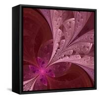 Beautiful Fractal Flower in Vinous and Purple-velirina-Framed Stretched Canvas