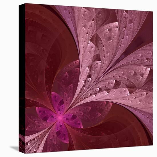 Beautiful Fractal Flower in Vinous and Purple-velirina-Stretched Canvas