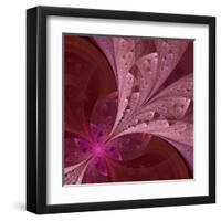 Beautiful Fractal Flower in Vinous and Purple-velirina-Framed Art Print