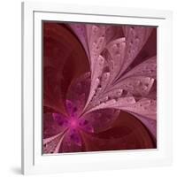 Beautiful Fractal Flower in Vinous and Purple-velirina-Framed Art Print