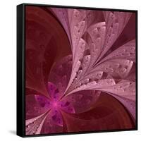 Beautiful Fractal Flower in Vinous and Purple-velirina-Framed Stretched Canvas