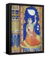 Beautiful Frescoes on Walls of the Juna Mahal Fort, Dungarpur, Rajasthan State, India-R H Productions-Framed Stretched Canvas