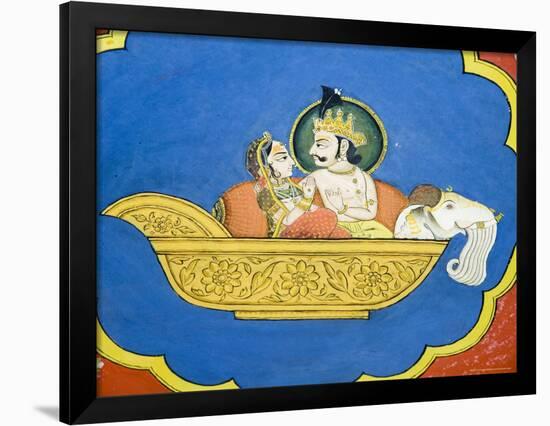 Beautiful Frescoes on Walls of the Juna Mahal Fort, Dungarpur, Rajasthan State, India-R H Productions-Framed Photographic Print