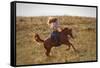 Beautiful Girl Riding a Horse  in Countryside.-PH.OK-Framed Stretched Canvas