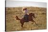 Beautiful Girl Riding a Horse  in Countryside.-PH.OK-Stretched Canvas