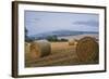 Beautiful Golden Hour Hay Bales Sunset Landscape-Veneratio-Framed Photographic Print