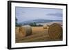 Beautiful Golden Hour Hay Bales Sunset Landscape-Veneratio-Framed Photographic Print