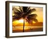 Beautiful Golden Sunset On The Beach Of The City Of Santos In Brazil-fabio fersa-Framed Photographic Print