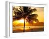 Beautiful Golden Sunset On The Beach Of The City Of Santos In Brazil-fabio fersa-Framed Photographic Print