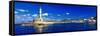 Beautiful Greek Islands Series - Crete ,Panorama with Light House-Maugli-l-Framed Stretched Canvas