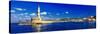 Beautiful Greek Islands Series - Crete ,Panorama with Light House-Maugli-l-Stretched Canvas