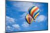 Beautiful Hot Air Balloons against a Deep Blue Sky and Clouds.-Andy Dean Photography-Mounted Photographic Print