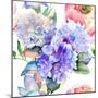 Beautiful Hydrangea Blue Flowers-Ateli-Mounted Art Print