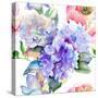 Beautiful Hydrangea Blue Flowers-Ateli-Stretched Canvas