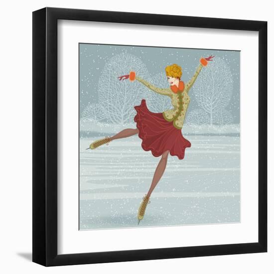 Beautiful Ice Skater-Milovelen-Framed Art Print