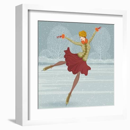 Beautiful Ice Skater-Milovelen-Framed Art Print