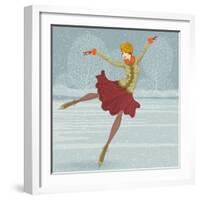 Beautiful Ice Skater-Milovelen-Framed Art Print