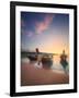 Beautiful Image of Sunrise with Colorful Sky and Longtail Boat on the Sea Tropical Beach. Thailand-Hanna Slavinska-Framed Photographic Print