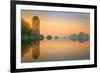 Beautiful Image of Sunset with Colorful Sky and Longtail Boat on the Sea Tropical Beach. Thailand-Hanna Slavinska-Framed Photographic Print