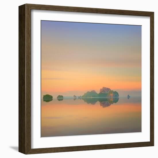 Beautiful Image of Sunset with Colorful Sky and Longtail Boat on the Sea Tropical Beach. Thailand-Hanna Slavinska-Framed Photographic Print