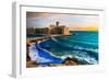 Beautiful Impressive Medeival Aragonese Castle over Sunset-Maugli-l-Framed Photographic Print