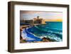 Beautiful Impressive Medeival Aragonese Castle over Sunset-Maugli-l-Framed Photographic Print