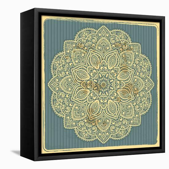 Beautiful Indian Ornament-transiastock-Framed Stretched Canvas