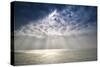Beautiful Inspirational Sun Beams over Ocean on Cloudy Day-Veneratio-Stretched Canvas