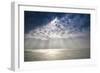 Beautiful Inspirational Sun Beams over Ocean on Cloudy Day-Veneratio-Framed Photographic Print