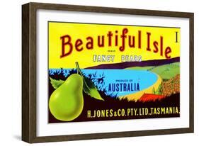 Beautiful Isle Brand Fancy Pears-null-Framed Art Print