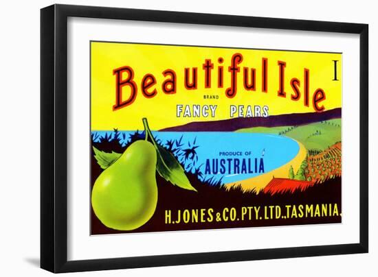 Beautiful Isle Brand Fancy Pears-null-Framed Art Print