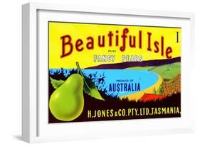 Beautiful Isle Brand Fancy Pears-null-Framed Art Print