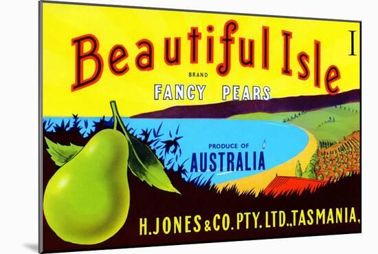 Beautiful Isle Brand Fancy Pears-null-Mounted Art Print