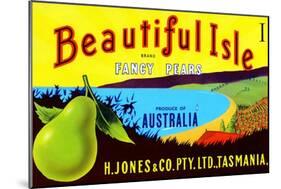 Beautiful Isle Brand Fancy Pears-null-Mounted Art Print
