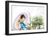 Beautiful Japanese Kimono Woman-yo-ichi-Framed Photographic Print