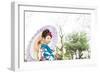 Beautiful Japanese Kimono Woman-yo-ichi-Framed Photographic Print